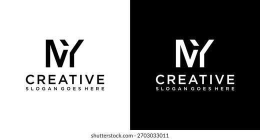 VECTOR de diseño de logotipo de letra inicial MY o YM