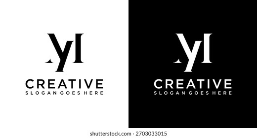 MY or YM initial letter logo design vector