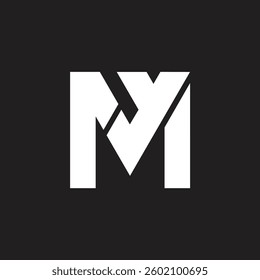 MY or YM logo modern vector design.