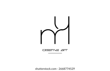 MY, YM, M, Y abstract letters logo monogram