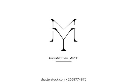 MY, YM, M, Y letras abstratas monograma de logotipo