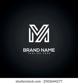MY YM Modern Unique Letter Line Logo Design. Initial Vector Symbol.