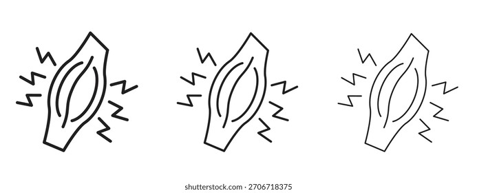 Myalgie-Symbol mit Umrissstil, Vektorgrafik-Designs