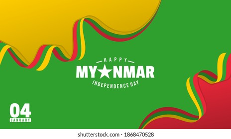 Myanmar Background Design with Myanmar flag color. Good Template for Myanmar Independence day or national Day design.