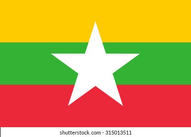 Myanmar or Burma Flag