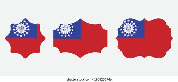 myanmar burma flag. flat icon symbol vector illustration