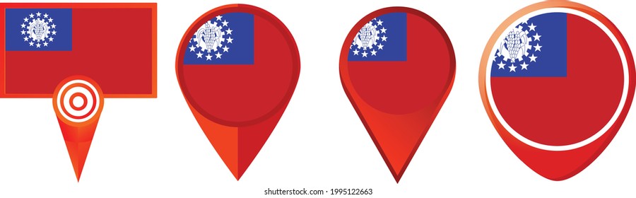 Myanmar Burma flag icon . web icon set . icons collection. Simple vector illustration.