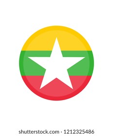 Myanmar or Burma flag. original and simple Union of Myanmar or Burma flag isolated vector in official colors and Proportion Correctly The Myanmar or Burma is a member of Asean Economic Community (AEC)