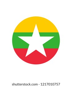 Myanmar or Burma flag. original and simple Union of Myanmar or Burma flag isolated vector in official colors and Proportion Correctly The Myanmar or Burma is a member of Asean Economic Community (AEC)