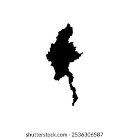 Myanmar Mapa del país Vector de la frontera Icono Ilustración Diseño