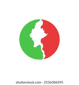 myanmar mapa do país círculo fronteira vetor ícone ilustração design