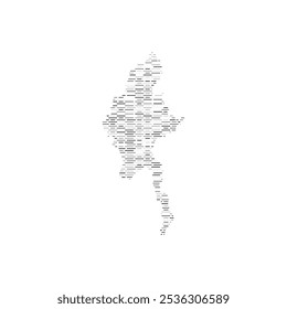 Myanmar Country Map Tech Border Vector Icono Ilustración Diseño