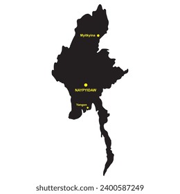 Myanmar country map vector illustration symbol design