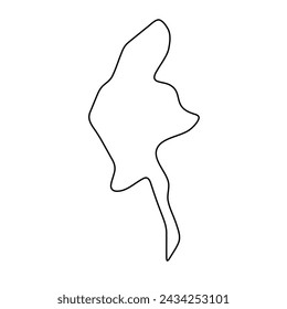 Myanmar country simplified map. Thin black outline contour. Simple vector icon