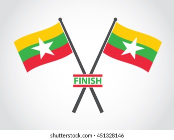Myanmar Emblem Finish Line