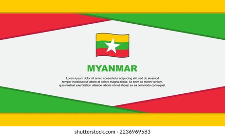 Myanmar Flag Abstract Background Design Template. Myanmar Independence Day Banner Cartoon Vector Illustration. Myanmar Vector