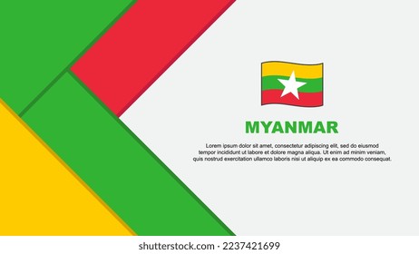 Myanmar Flag Abstract Background Design Template. Myanmar Independence Day Banner Cartoon Vector Illustration. Myanmar Background