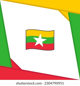 Myanmar Flag Abstract Background Design Template. Myanmar Independence Day Banner Social Media Post. Myanmar Template
