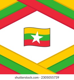 Myanmar Flag Abstract Background Design Template. Myanmar Independence Day Banner Social Media Post. Myanmar