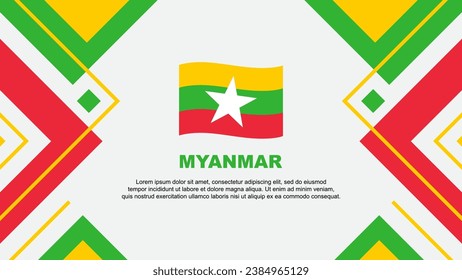 Myanmar Flag Abstrakte Hintergrunddesign-Vorlage. Myanmar Independence Day Banner-Vektorgrafik. Myanmar-Illustration