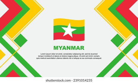 Myanmar Flag Abstract Background Design Template. Myanmar Independence Day Banner Wallpaper Vector Illustration. Myanmar Banner
