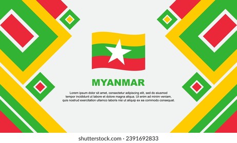 Myanmar Flag Abstract Background Design Template. Myanmar Independence Day Banner Wallpaper Vector Illustration. Myanmar Cartoon