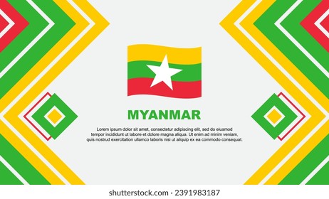 Myanmar Flag Abstract Background Design Template. Myanmar Independence Day Banner Wallpaper Vector Illustration. Myanmar Design