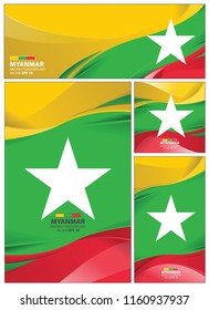 Myanmar flag abstract colors background. Collection banner design. brochure vector illustration.