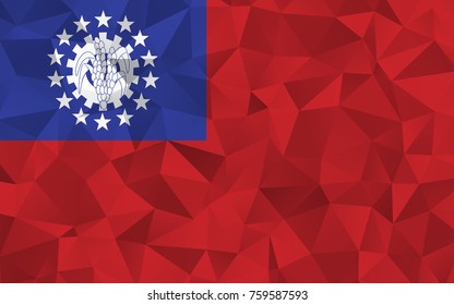 Myanmar flag. Abstract Polygon Geometric Shape Background. Vector eps10.