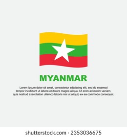 Plantilla de diseño de fondo de marca de Myanmar. Cartel del Día de la Independencia de Myanmar en medios sociales. Antecedentes de Myanmar