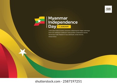 Myanmar flag background, Myanmar independence day 4th january