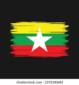 Pincel de bandera de Myanmar. Bandera nacional