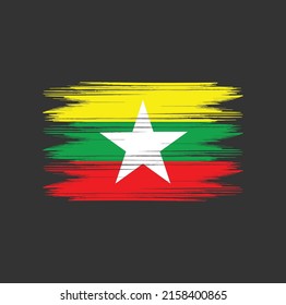 Myanmar Flag Brush Vector Illustration