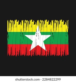 Myanmar Flag Brush Vector Illustration