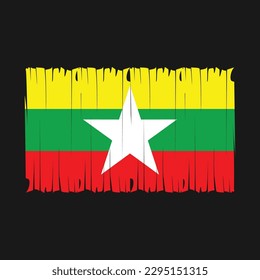 Myanmar Flag Brush Vector Illustration