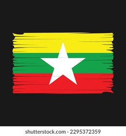 Myanmar Flag Brush Vector Illustration