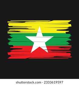 Myanmar Flag Brush Vector Illustration