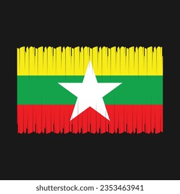 Myanmar Flag Brush Vector Illustration