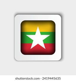 Myanmar Flag Button Flat Design