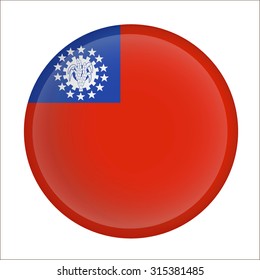 myanmar flag button on white