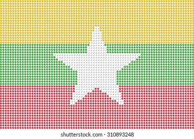 Myanmar Flag Dot Vector