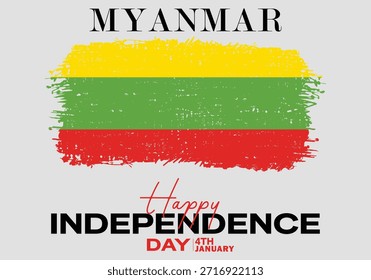 Bandeira do dia da independência nacional de design de elemento da bandeira de Mianmar