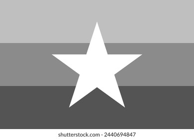 Bandera de Myanmar - ilustración vectorial monocromática en escala de grises. Bandera en blanco y negro