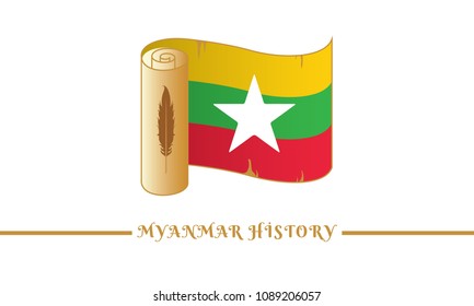 myanmar flag and myanmar history