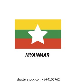 Myanmar flag icon design illustration.