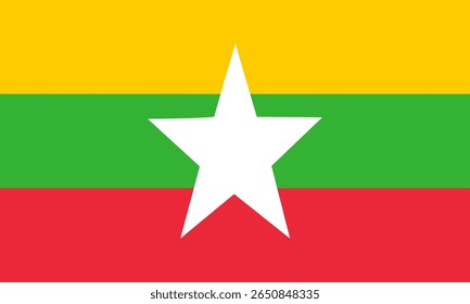 Icono de la bandera de Myanmar en alta calidad