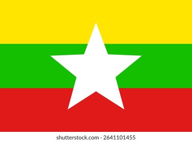 Myanmar flag illustrator country flags symbol nation  