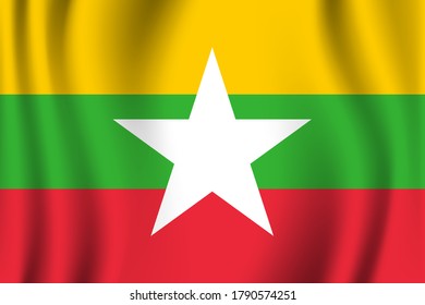 Myanmar flag image vector. EPS.file.