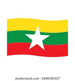 Diseño del símbolo del vector del logotipo de la bandera de Myanmar