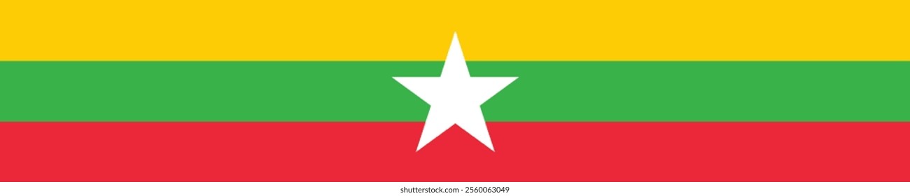 Myanmar flag long banner digital vector illustration